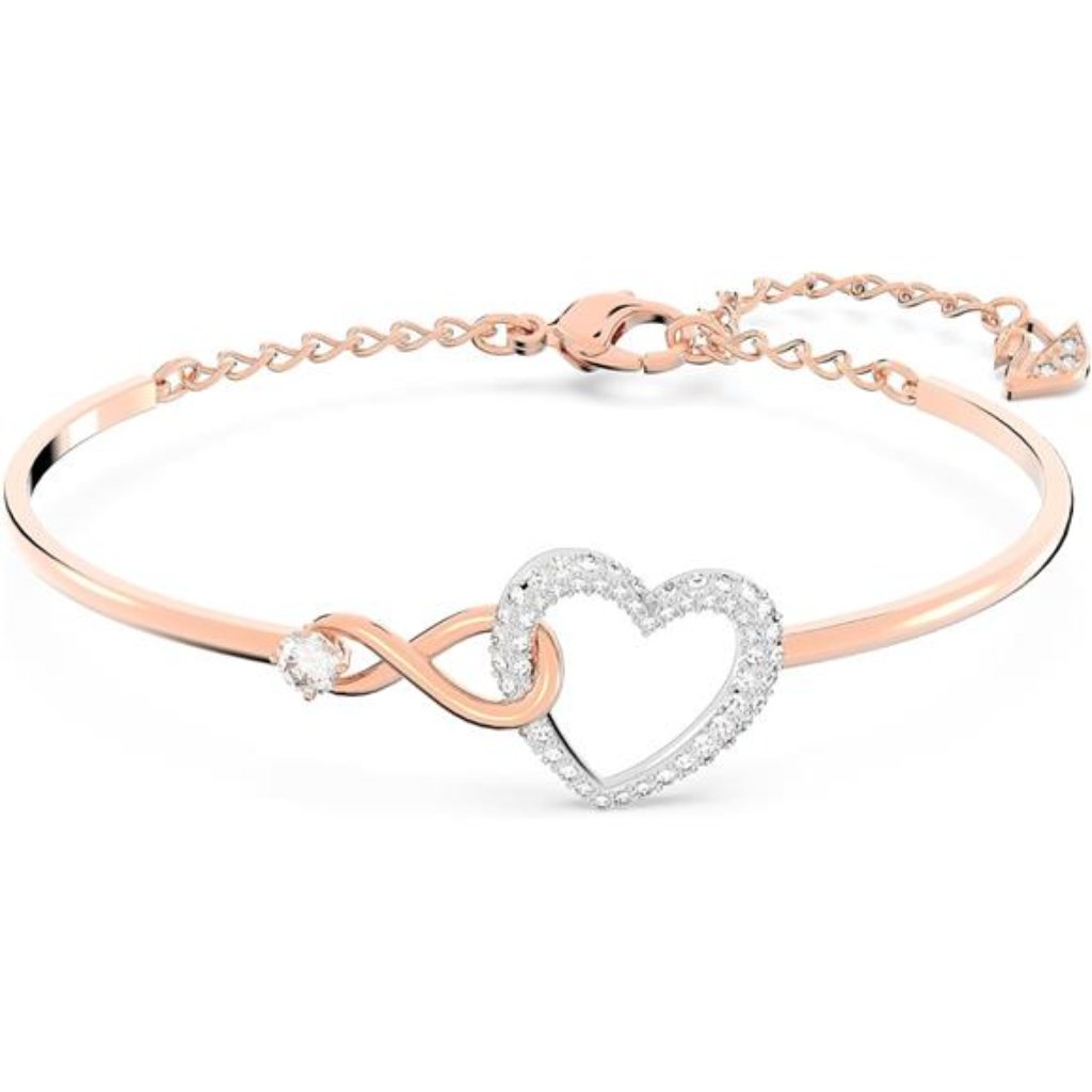 Infinity Heart Jewelry Collection, Bracelets, Rose Gold Finish, Clear Crystals